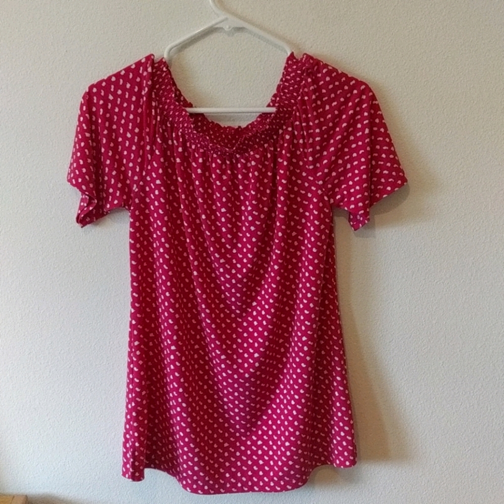 Susan Graver bright pink dress shirt